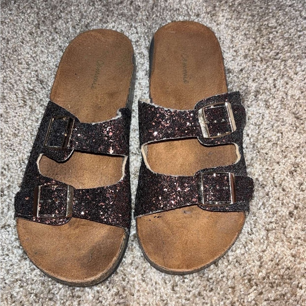 Stylish Glitter Buckle Sandals
